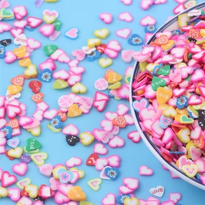 10g 5 mm Mezcla Color Slime Candy Star Heart Flower Fruit Unicornia Slizs Polymer Clay Sprinkles Diy Arte de uñas ACCESORIOS HECHOS HECHOS 12 Mejores Polymer de Polymer Sprinkles - №4