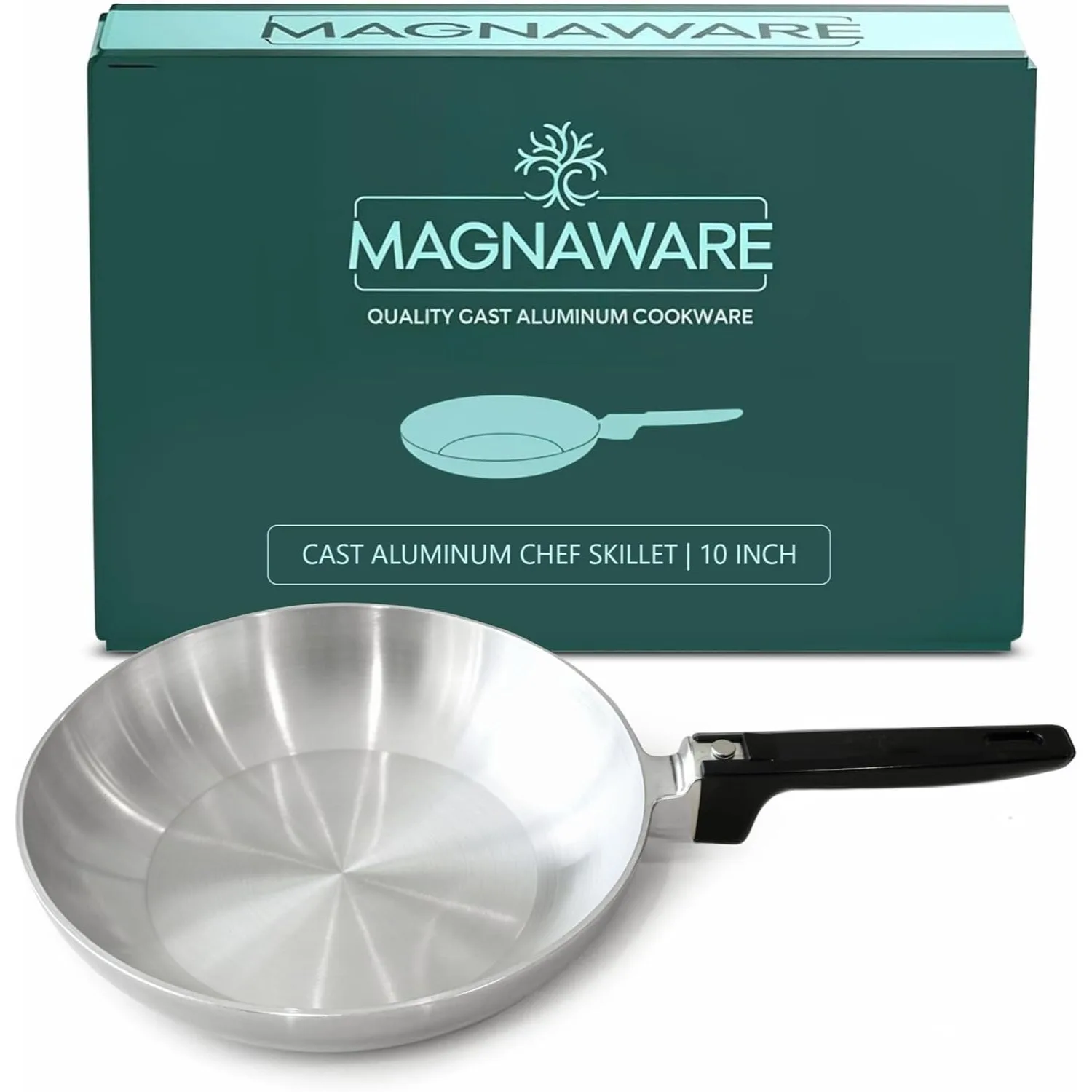 

Chef Skillet – Quick & Even Heat Distribution – Lightweight Cast Aluminum Frying Pan – No Seasoning Required – PFOA & PTFE Free – Oven Safe Up to 350°F – Classic Vintage Design