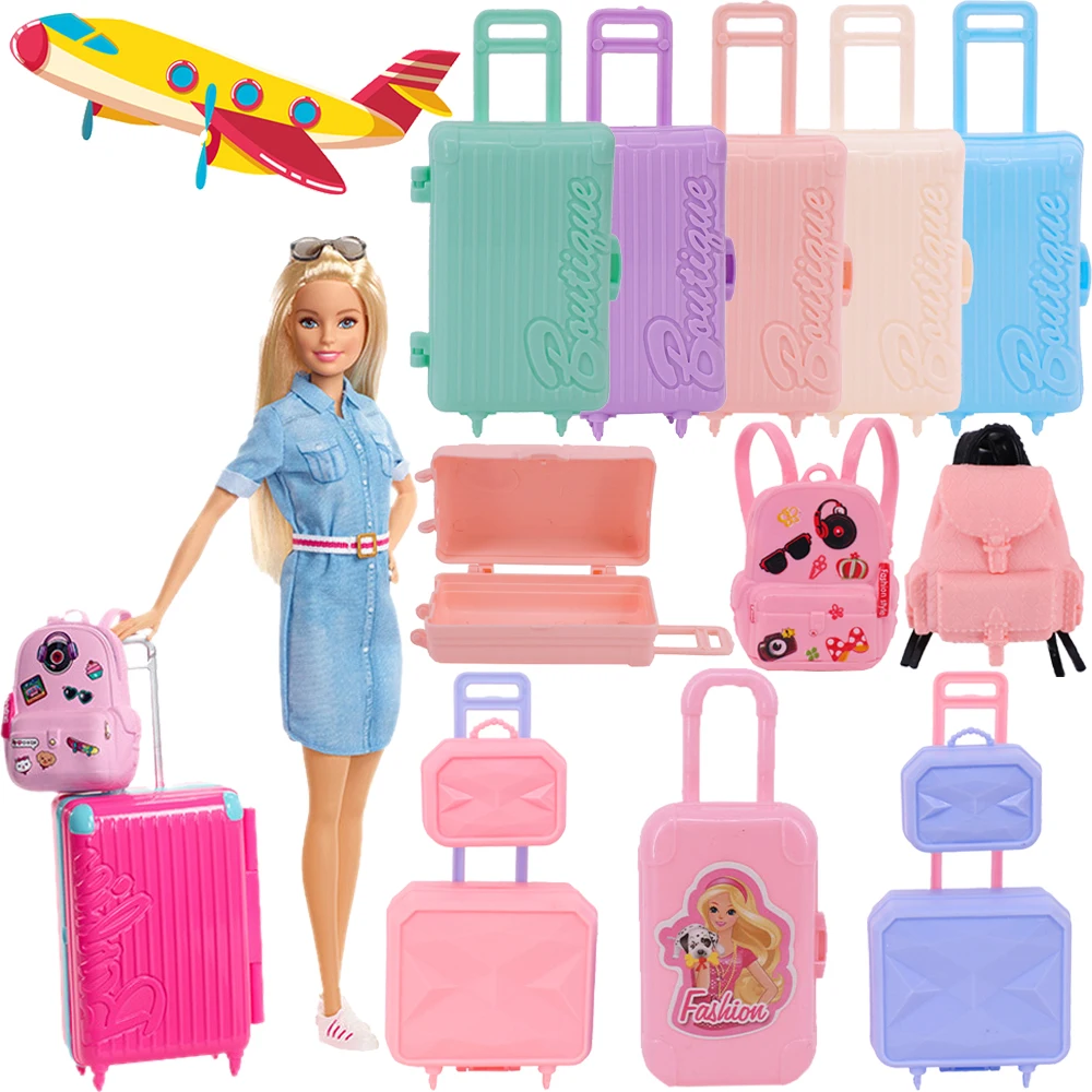 패션 여행 여행 가방, 바비 의류 액세서리 및 1/6 BJD 인형 및 30cm Blyth 인형, 여아용 장난감, 크리스마스 선물 