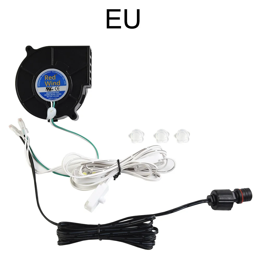 New High Quality Blower Parts Replacement Fan 12V 75*75*56mm Accessories Blower Set Tools With 3 LEDs Lig Yard Fan