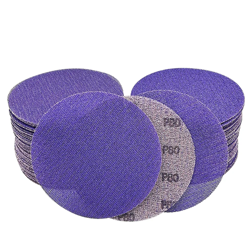

50PCS 6 Inch Purple Mesh Sanding Discs,Dustless Hook & Loop Backing Ceramic Mesh Sandpaper for 6" DA & Random Orbital Sanders