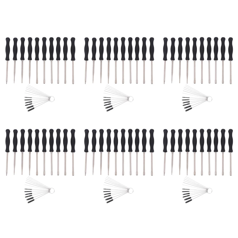 

60 Pcs Tune Up Carburetor Adjusting Screwdriver Tool Kit With Carb Cleaning Needles Brushes For Walbro Zama Ryobi