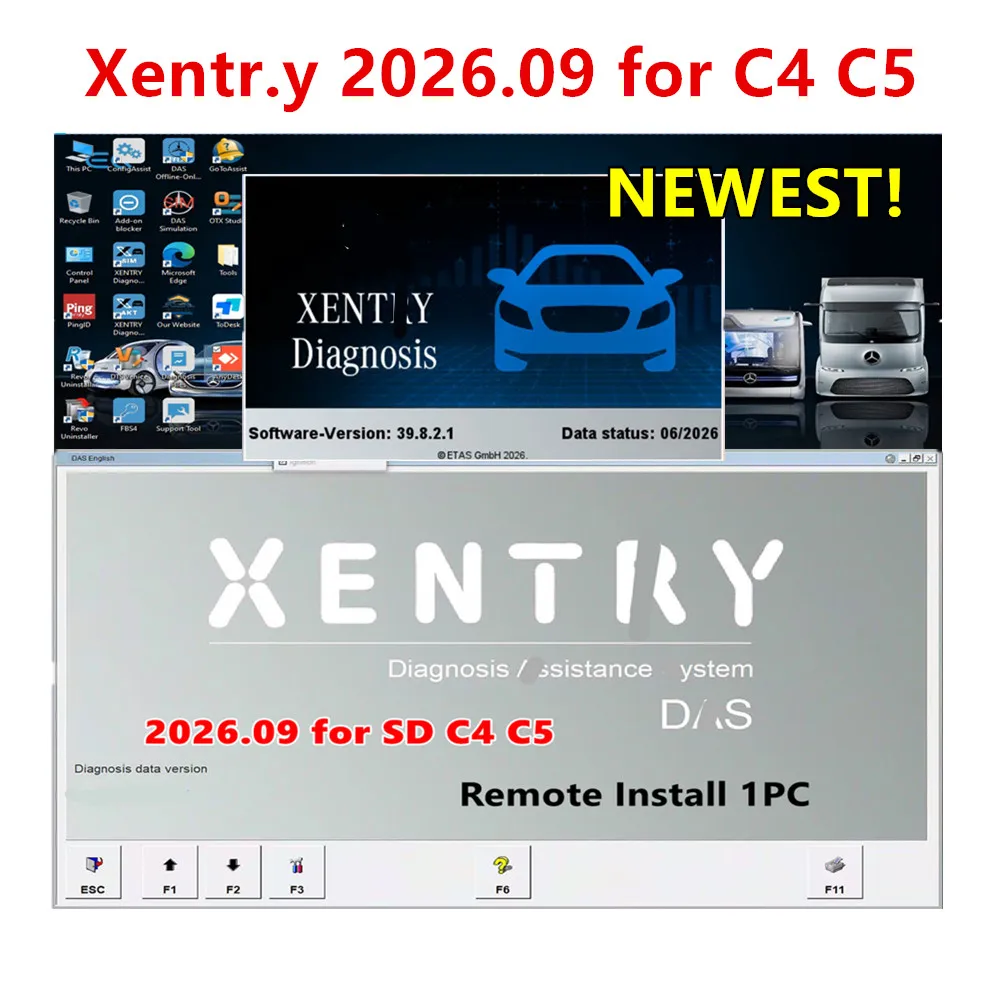 Latest 09.2026 Xentry Diagnostic Software Online Remote Install Activation for MB STAR C4 C5 C6 SD Connect for Openport J2534