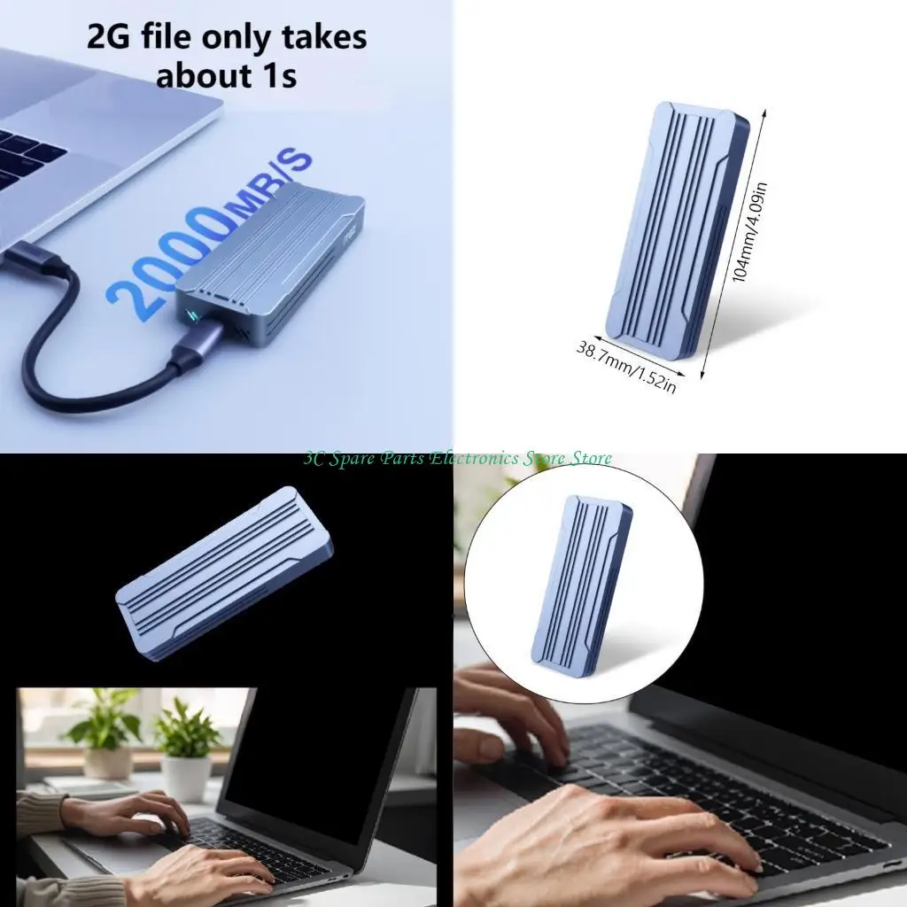 SZ M.2 Drive Case Support Double Protocols USB3.2 20Gbps Data Transfer, Metal Cooling Shell Hard Disk Case Box