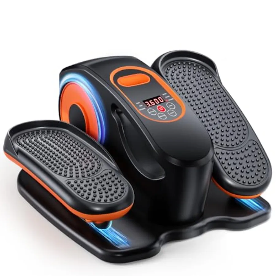 Máquina elíptica para hacer ejercicio debajo del escritorio, para el hogar y la oficina, con control remoto, 15 velocidades ajustables, ejercitador de piernas portátil y silencioso en negro