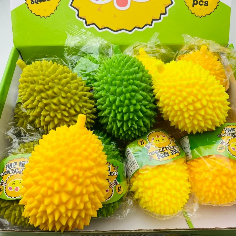 Simulation Durian Pinch Pinch Music Decompression Toys Large Durian Squeeze Toy Sensory Stress Relief Sensory Toy for Kids Adult