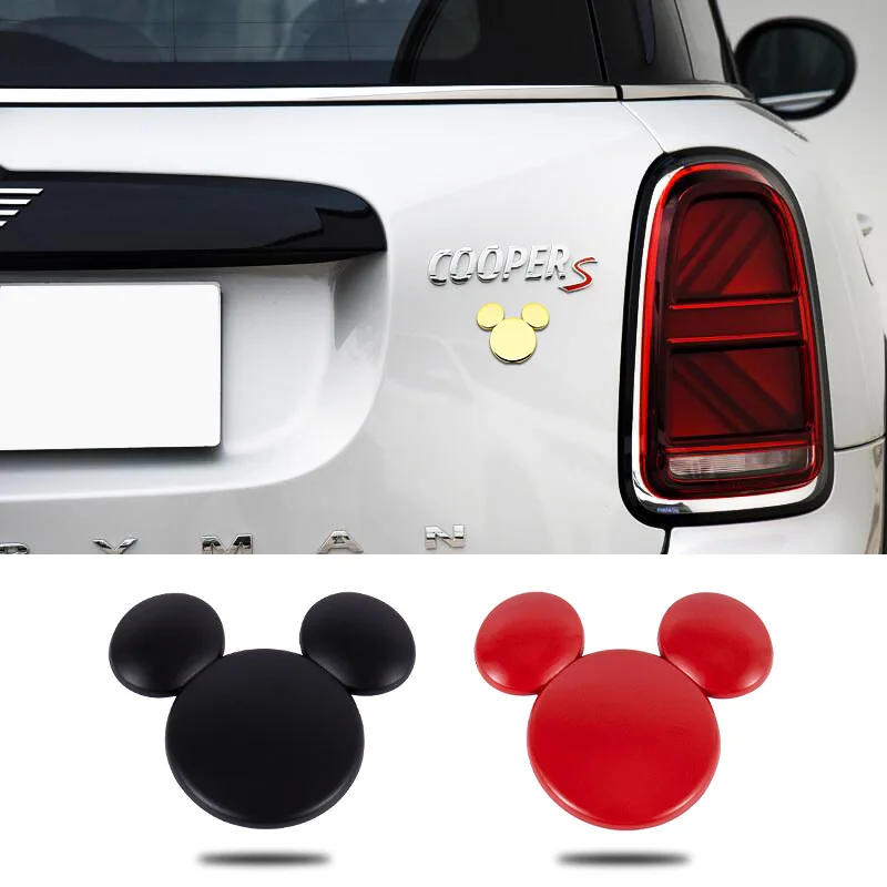 Disney 3D Mental Mickey Mouse Car Decal Waterproof Car Anime Sticker Chrome Badges Car Accessories for SUV Vehicle Motorcycle