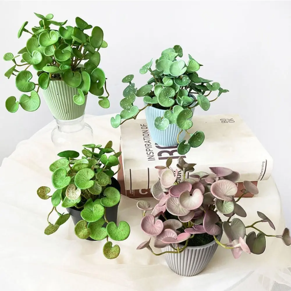 Soft Glue Artificial Plant EVA Plants Wall Succulent Plants Leaves Green Garden Decoration Faux Copper Coin Grass Home Office