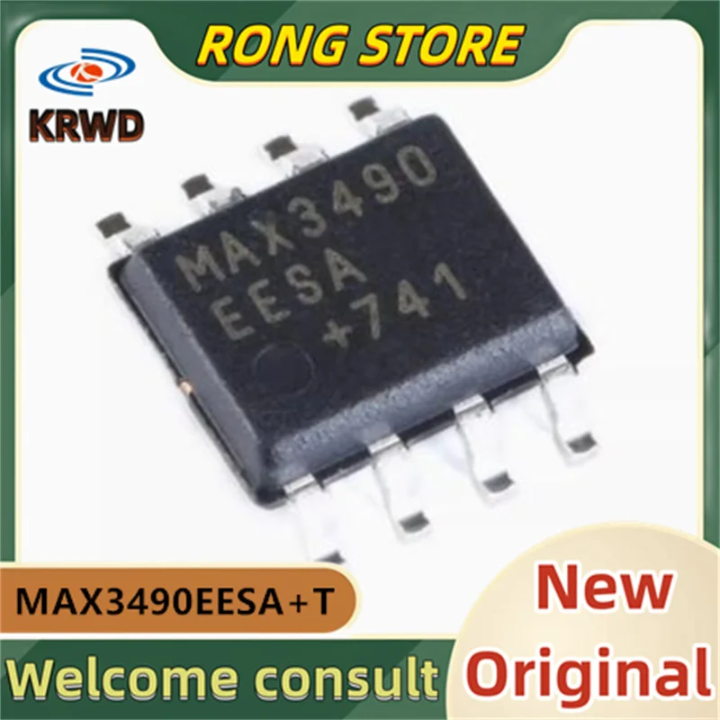 5PCS MAX3490EESA MAX3490EESA+T SOIC-8 MAX3490  RS485/422  New and Original