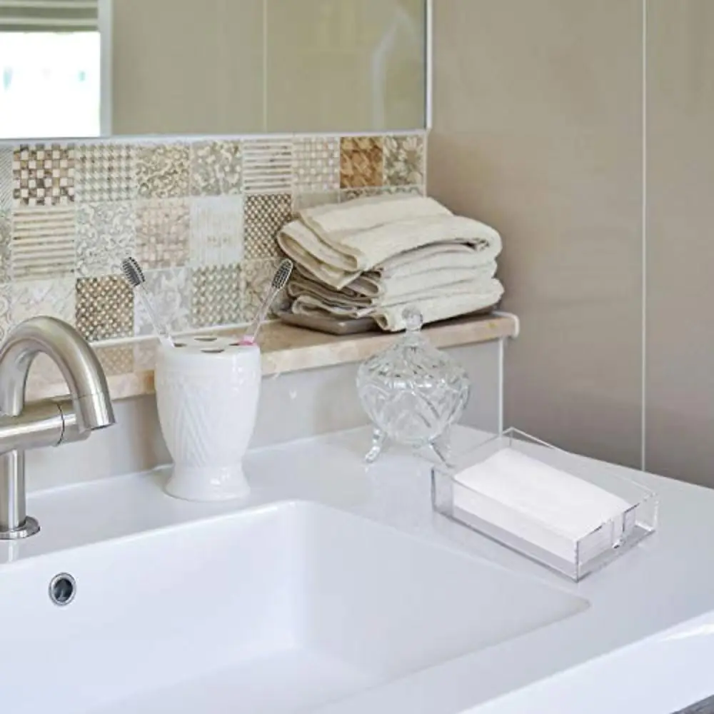 

Napkin Organizer Transparent Napkin Holder Modern Acrylic Tissue Box Durable Square Tissue Paper Dispenser Case Kitchen