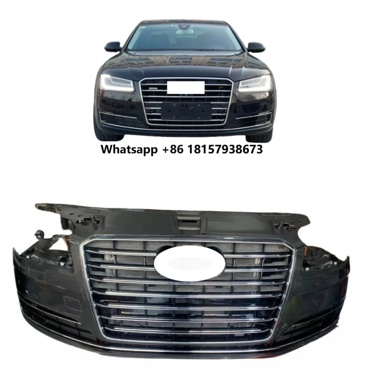 

High Quality A8L Body Kit Surround Grille Front Tank Electronic Fan Head Assembly D4 D5 Fog Light New Surround for A8