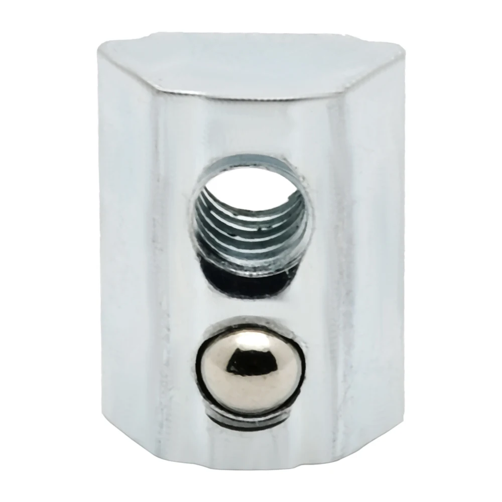 1Pc Roll-In T-Nut with Spring Ball Positioning for 4040 Aluminum Extrusion Frame, Easy Alignment, M4–M8 Thread Options