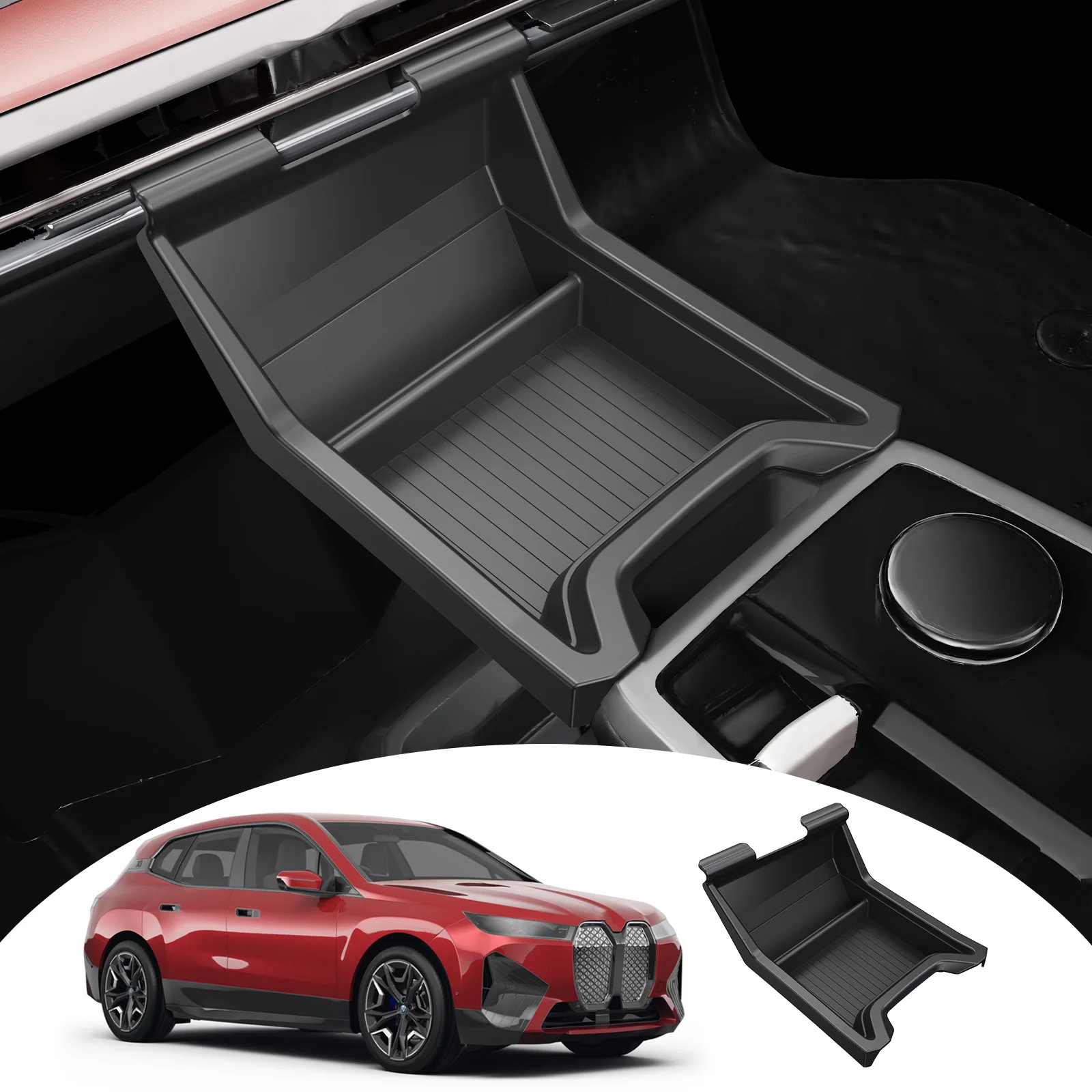 RUIYA para BMW iX I20 Elektro EV 2022 2023 2024 2025, Caja de Almacenamiento para Consola Central de Coche con Volante a la Izquierda, Accesorios para BMW iX 2025