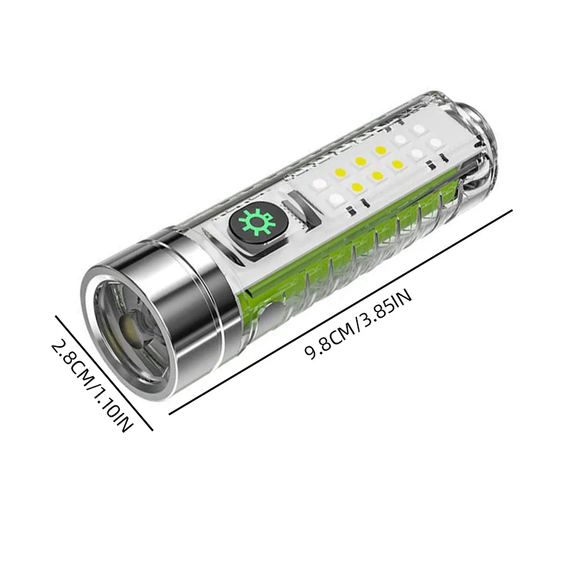 USB C rechargeable LED flashlight LED Mini keychain light Tail magnet Multi-functional portable flashlight camping light