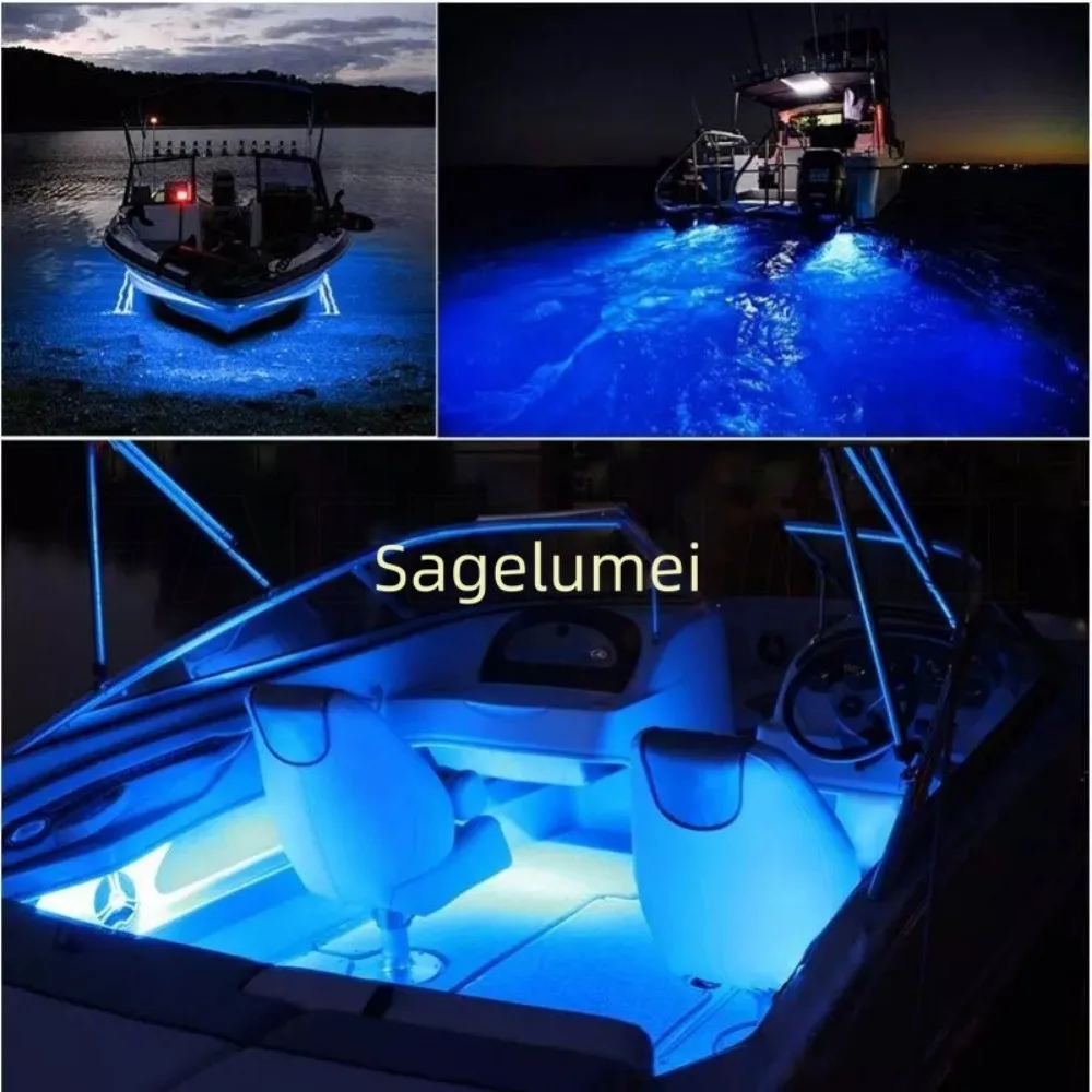 1pcs Underwater Blue/White/Red/Green Marine 10-30V Boat LED Deck Courtesy Lights Stainless Steel Waterproof Stern Transom Lamp #4
