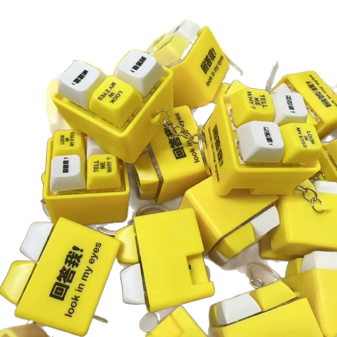 Funny Look In My Eyes Button Click Toy Kids Stress Relief Keyboard Toy Audible Glowing EDC Mechanical Keyboard Fidget