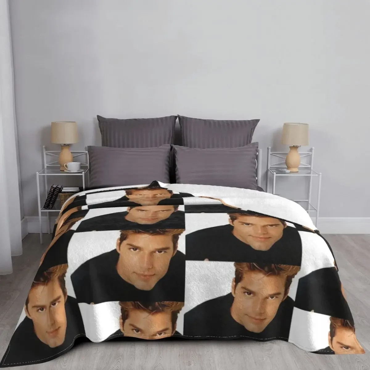 Ricky Martin Throw Blanket Blankets for Beds  Size Soft Bed Sheet Rome Decor Bedding Cover Gift Travle Baby Furry Blankets