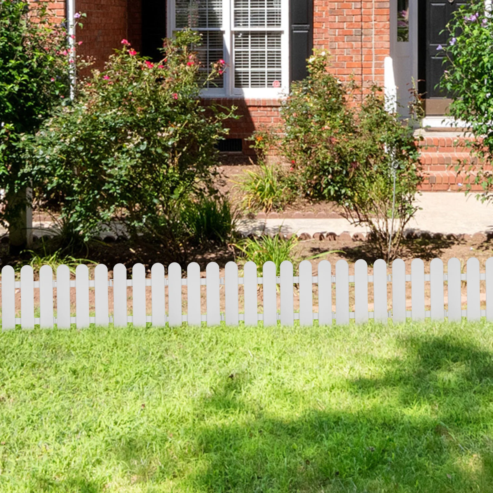 

10pcs White Plastic Fence for Garden Courtyard Christmas Decoration Durable Material Miniature Landscape Picket Border Edging
