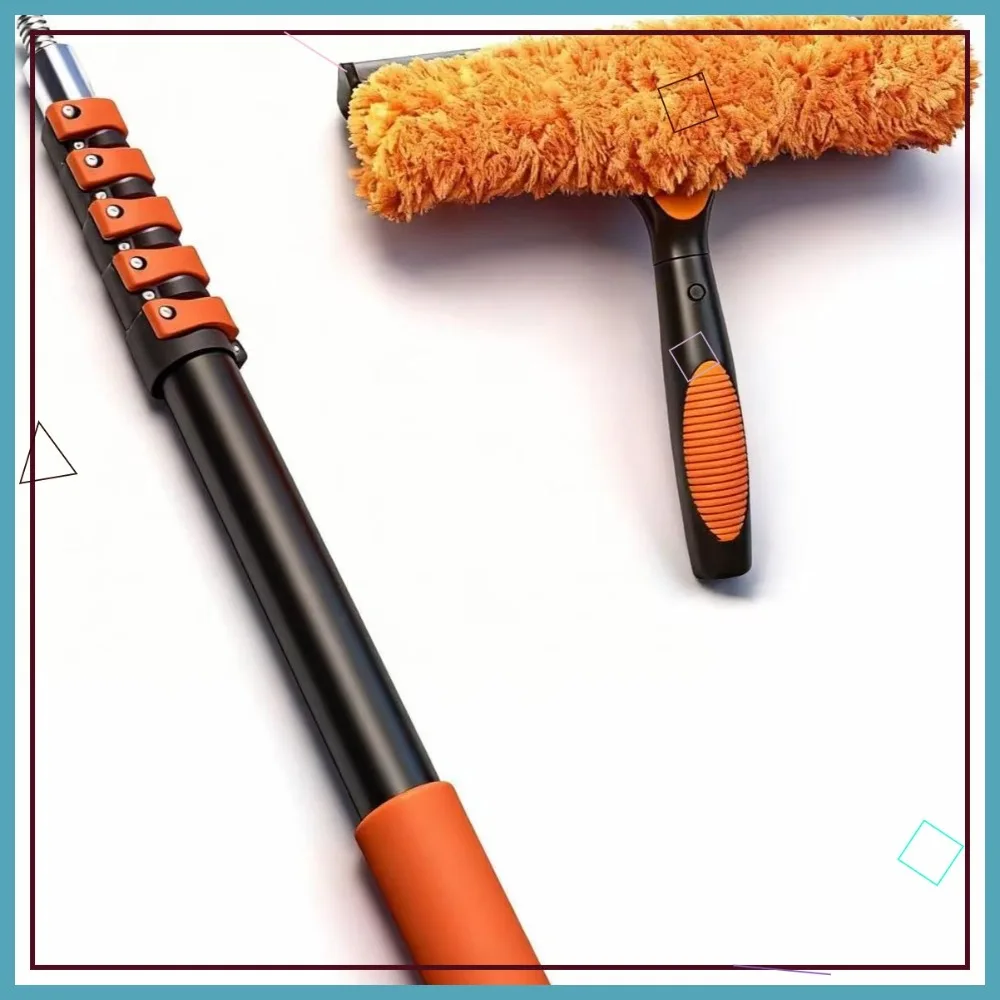 

30FT High Window Cleaning Kit with 5-24FT Telescoping Pole, 2-in-1 Squeegee, Professional Long Handle Tool for High Windows