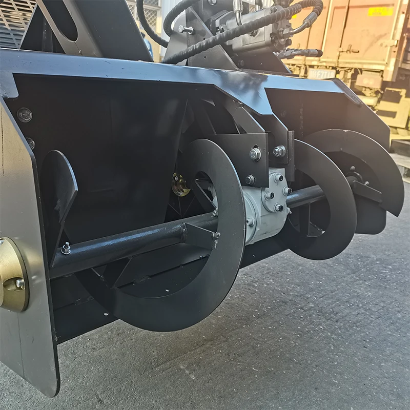Newest Small Mini Skid Steer Attachments Snow Blower with Engine Motor Gear 40-50 T Capacity 330mm Max. Throwing Thickness