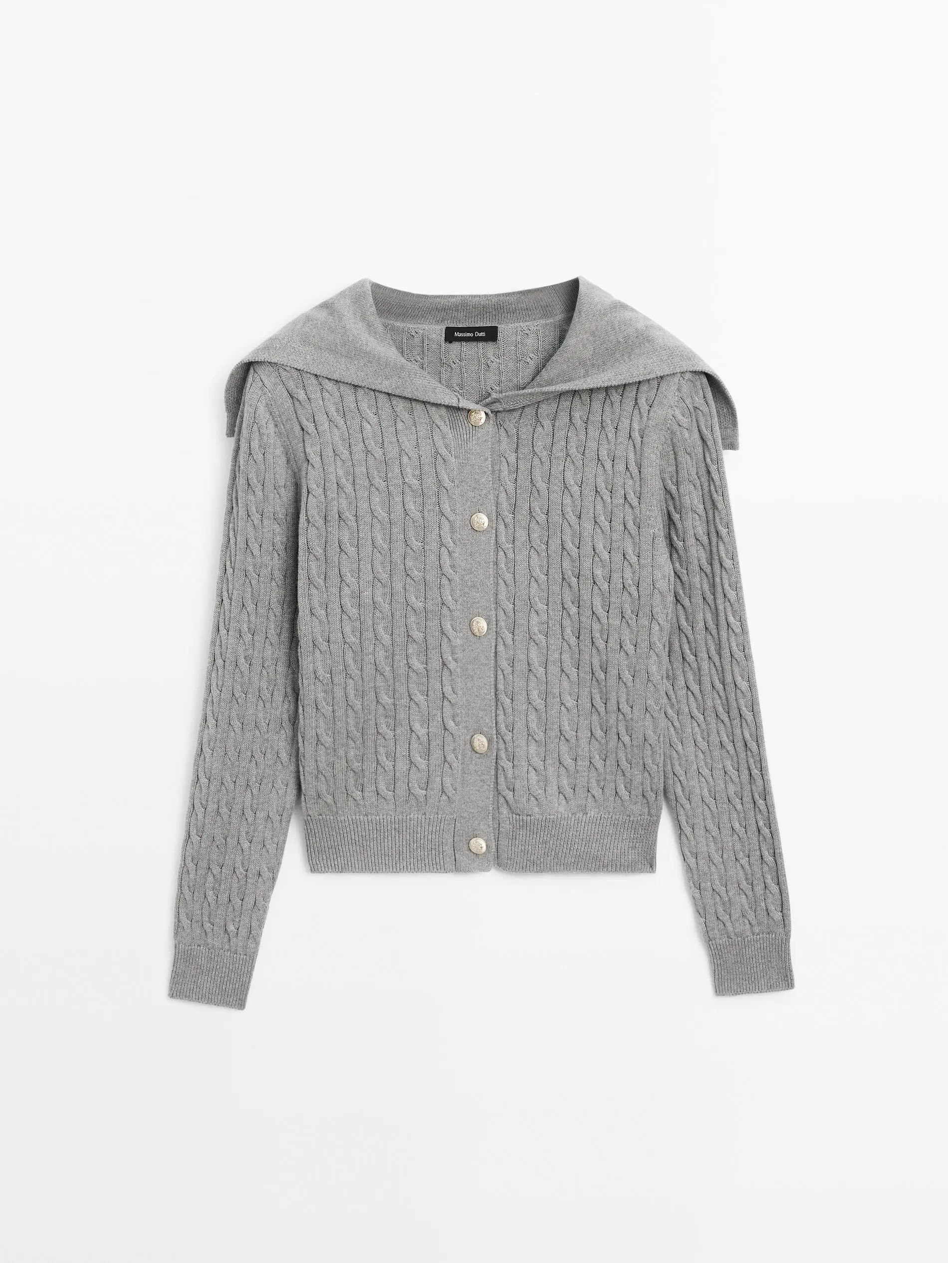 Ethereal MD 2025 Massidutti ฤดูใบไม้ผลิสไตล์ใหม่ Ladies' Grey โรงเรียนสไตล์ผ้าฝ้าย Tweed Navy คอเสื้อกันหนาวถักเสื้อสเวตเตอร์ถัก