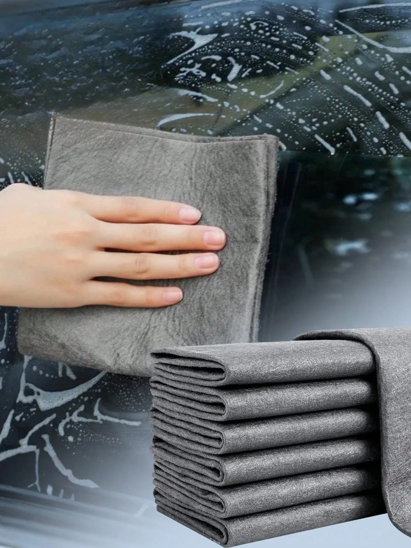 5Pcs Magic Microfiber Cleaning Cloths, Streak-Free Glass & Mirror Wipes, Thick Absorbent Towels (Windows/Kitchen/Car/Home), Lint