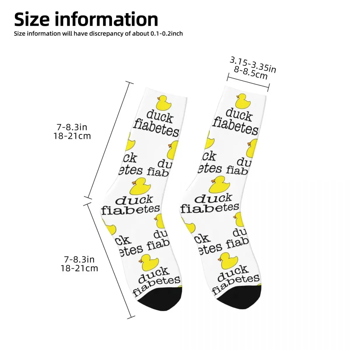 Duck ty.com-Bas absorbant la sueur Harajuku, chaussettes longues toutes saisons, accessoires pour cadeau d'anniversaire unisexe