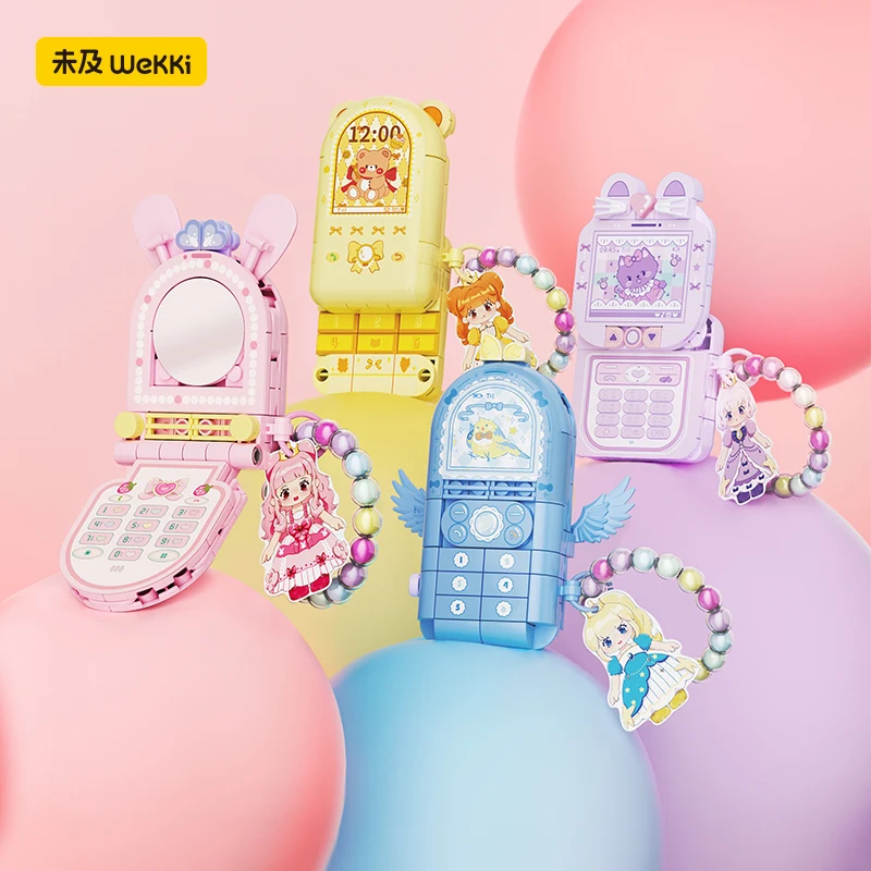 

Weekit Dream Princess Magic Small Mobile Phone Building Blocks Flip Phone Cartoon Cute Toy Holiday Gifts For Kid
