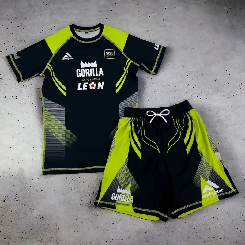 

2026 Summer New Professional Combat Sports Apparel, Breathable and Quick-Drying Short-Sleeve and Shorts Two-Piece Set, Unisex