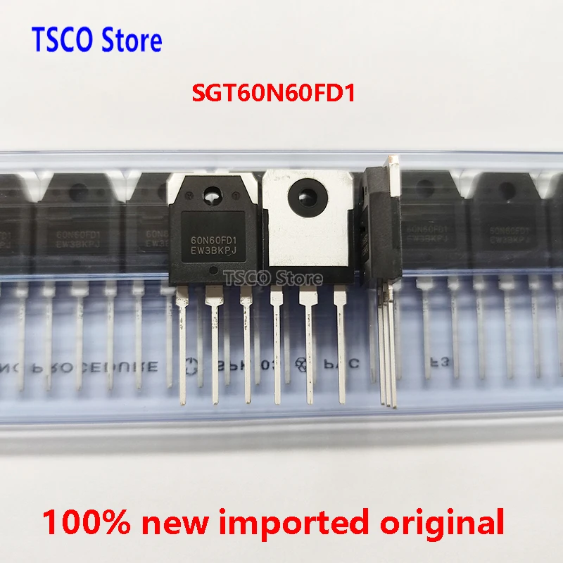 10 개  60N60FD1, SGT60N60FD1 오리지널 IGBT, 2023 + , 60A, 600V,
