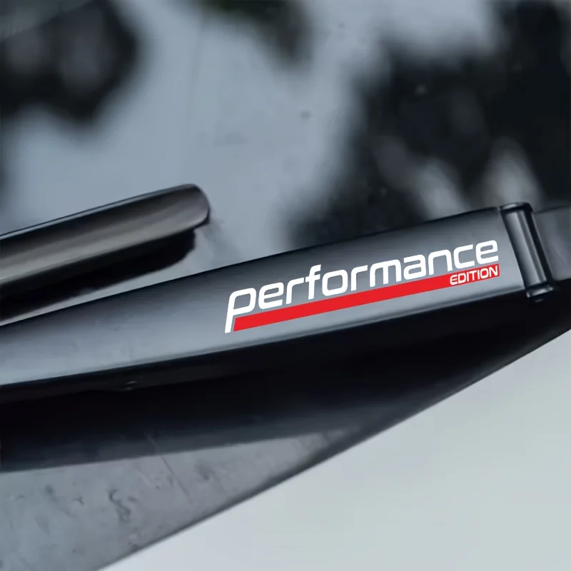 1Set Performance Edition Car Wiper Sticker Matte Waterproof Self-Adhesive Vinyl Decal for Auto Windshield & Body Scratch Cover