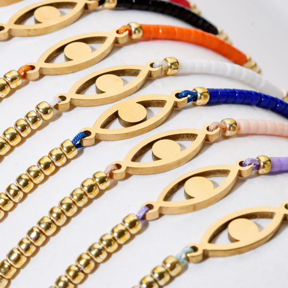 ZMZY Cute Charm Evil Eye Bracelet Jewelry for Women Miyuki Seed Beads Dainty Simple Bracelets Pulseras Mujer Moda Jewellery