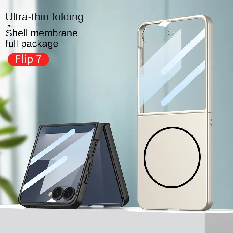 

Роскошный жидкий чехол для телефона Magsafe с беспроводной зарядкой для Samsung Galaxy Z Flip 7 fe Flip7, магнитный бампер, пленка для экрана