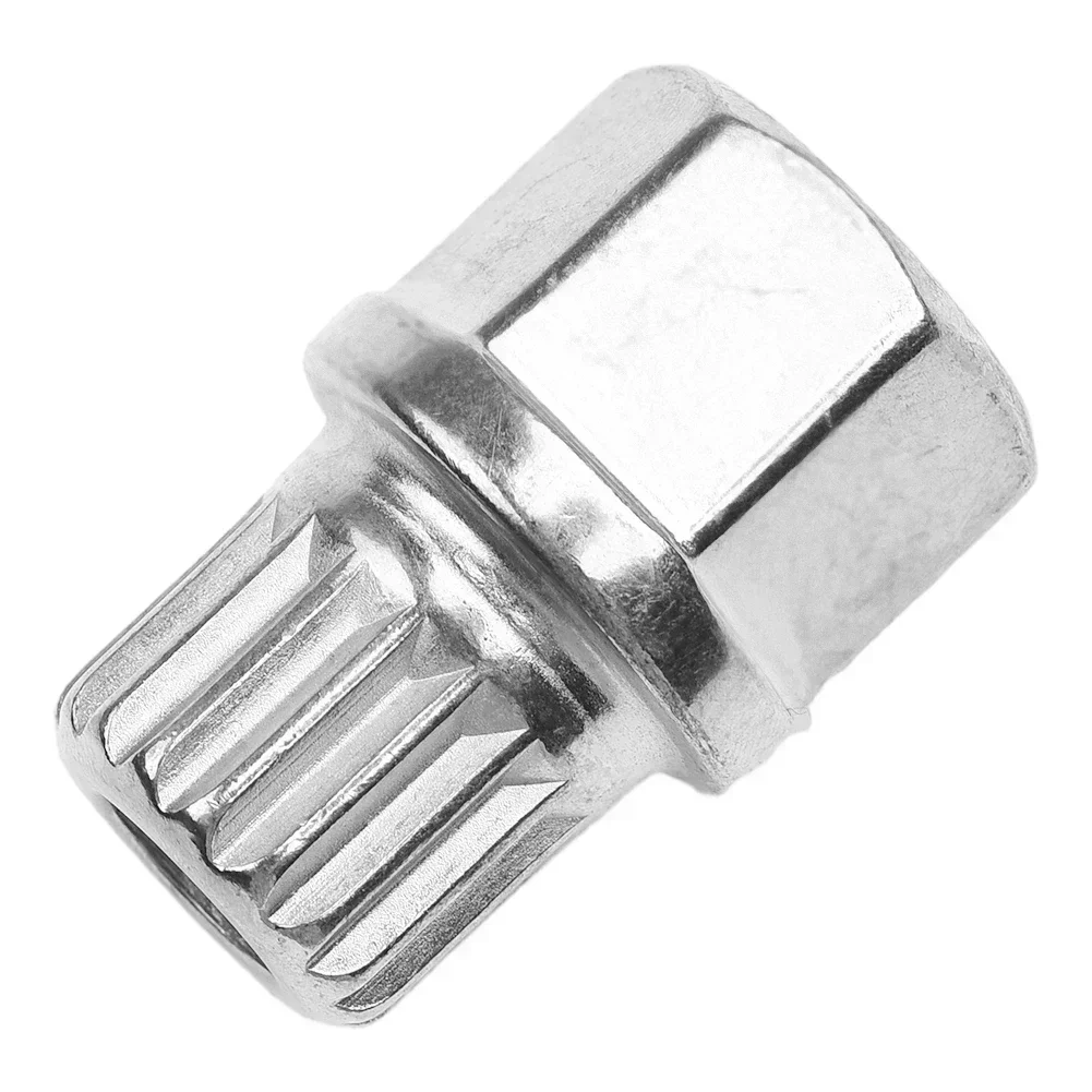 For BMW Anti-theft Lug Nut Wheel Lock 1pc 20x28mm 33/17PT Maximum 120Nm Removal Tool Silver Tone Car Accessories