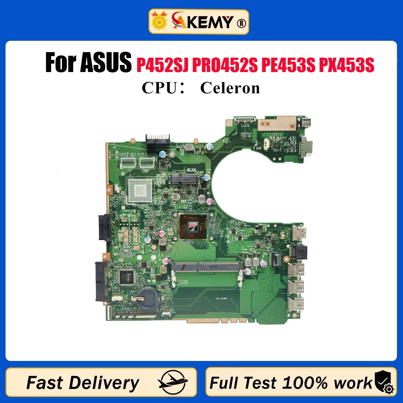 

P452SA Материнская плата для ноутбука ASUS P452S PRO452S PE453S PX453S P452SA P452SJ Материнская плата для ноутбука с процессором Celeron 108% тестов в порядке