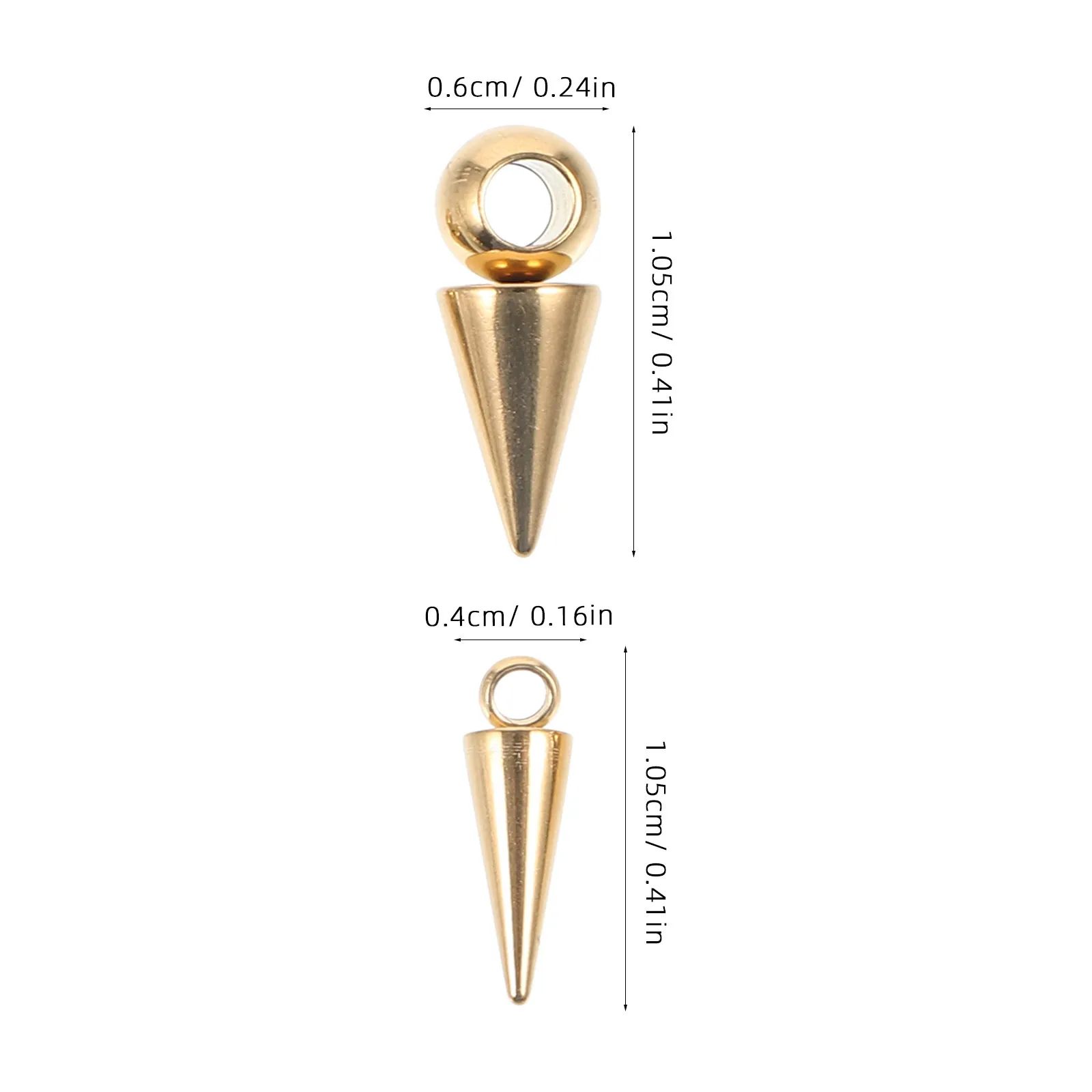 

20pcs Stainless Steel Cone Charms Alloy Metal Pendant DIY Jewelry Making Keychain Necklace Decorative Accessories Women Men
