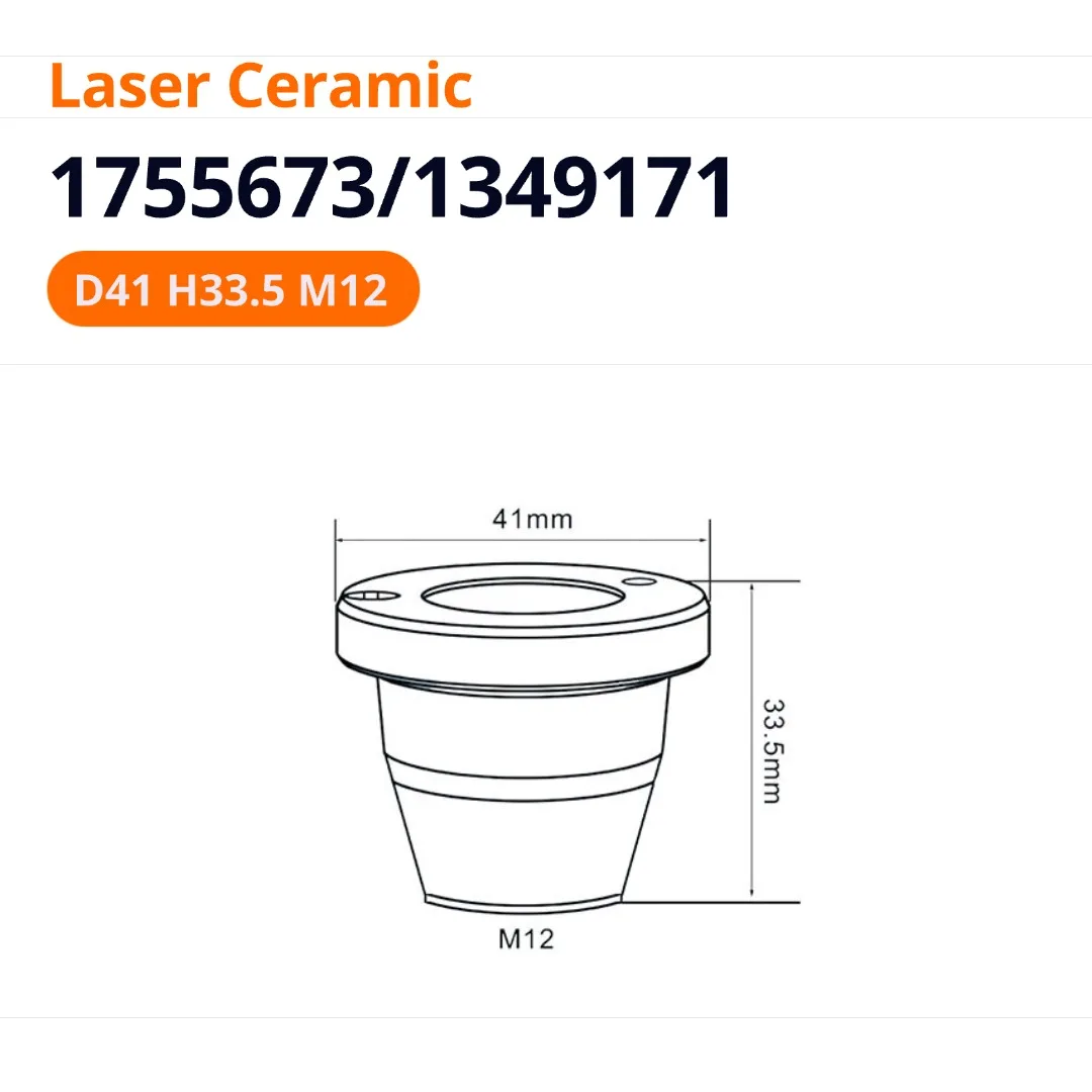 Laser Ceramic Nozzle Holder OEM PIN 1755673/1349171 High Quality 2D M12 Metal Fiber Laser Cutting Consumables Import Type