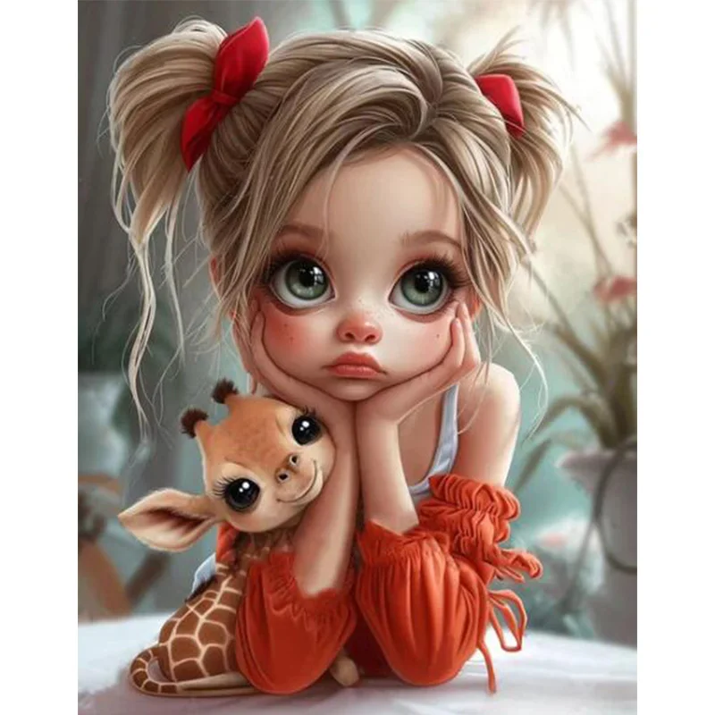 AB Diamant Kreuzstich Gemalt Cartoon Mädchen 5D DIY Diamant Stickerei Strass Malerei Diamant Malerei
