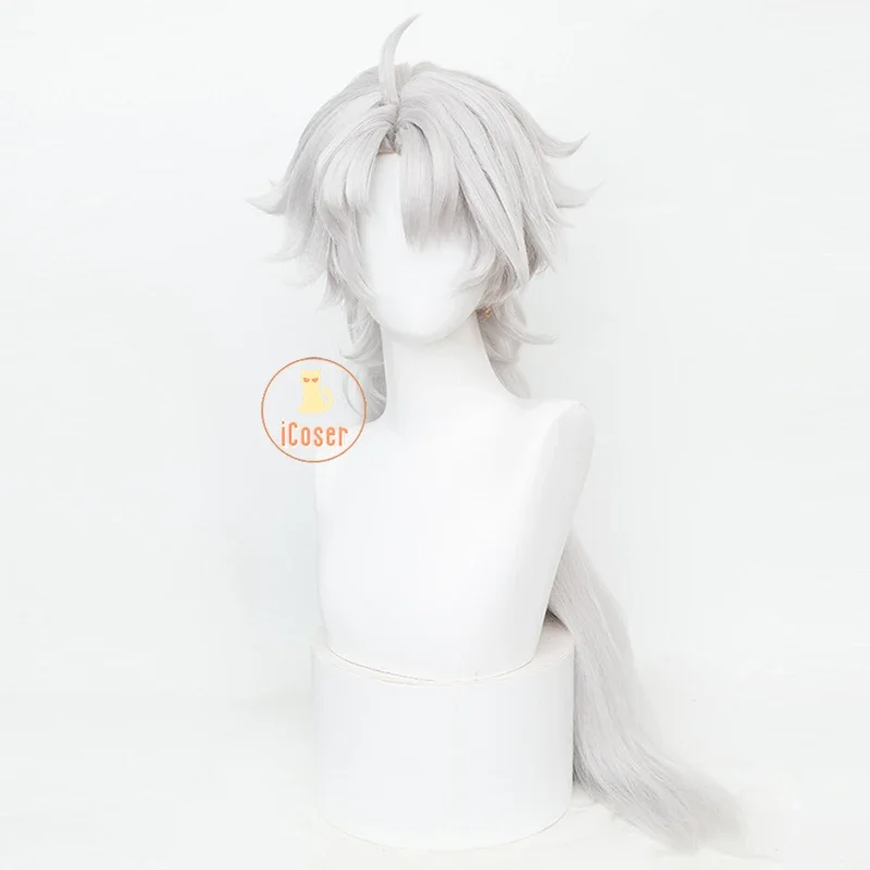 Wuthering Waves Lingyang Cosplay Wig 80cm Long Gray Hair Liondance Troupe Natural Glace Resonator Jinzhou Halloween Women Men