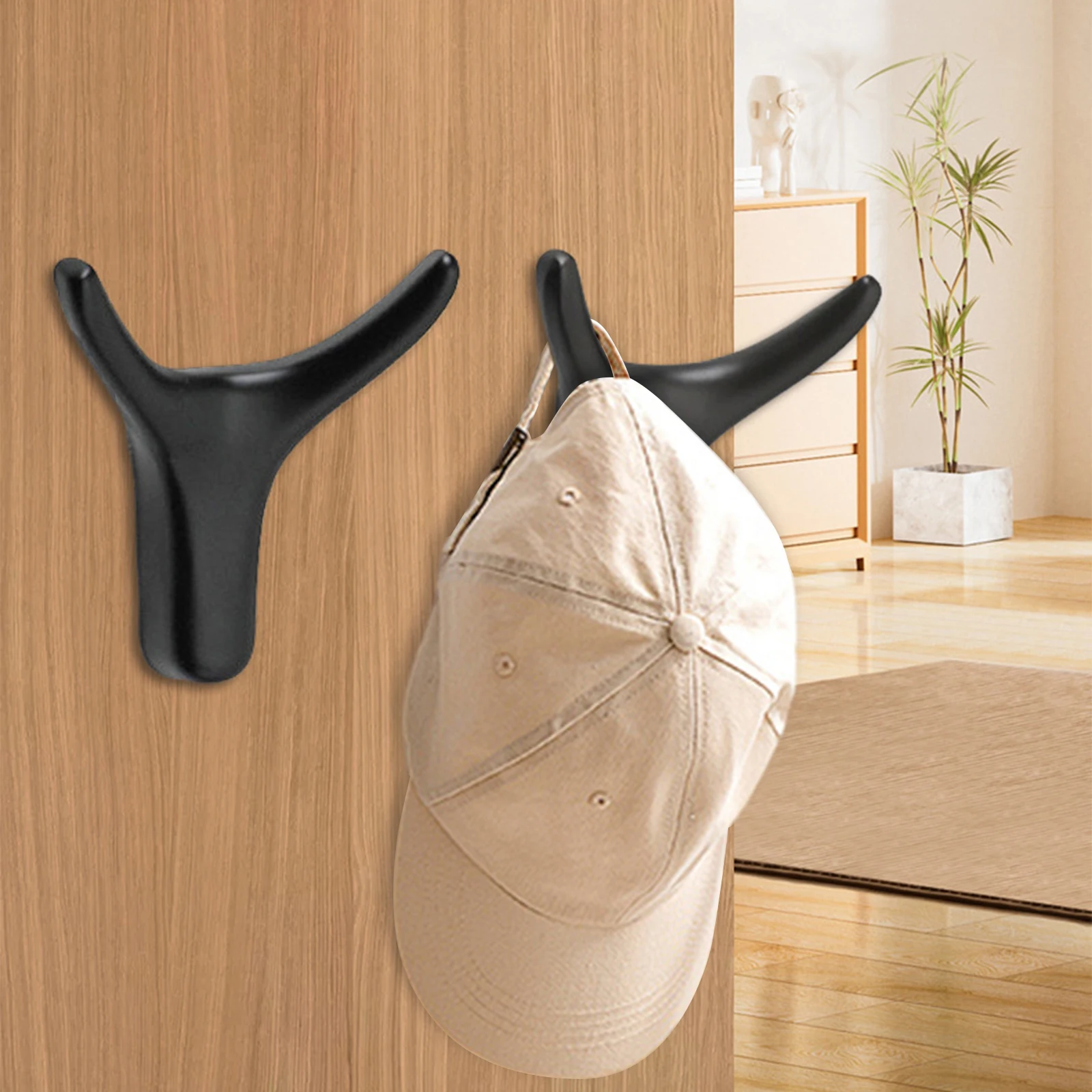 

2 шт., вешалка для одежды с скандинавским рогом, износостойкий крючок для подвешивания гардероба, многоцелевой настенный крючок для шляпы для двери шкафа в ванной комнате