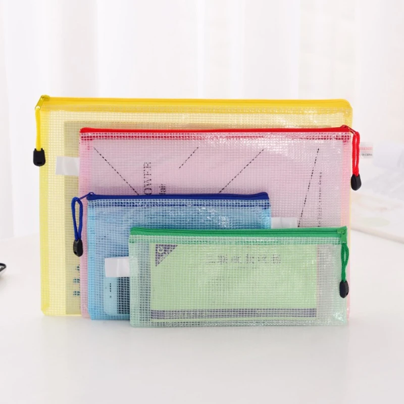 A4/A5/A6 Random Color Transparent Document File Storage Bag Pens Stationery Bag Pouch Waterproof For Office Meeting Test