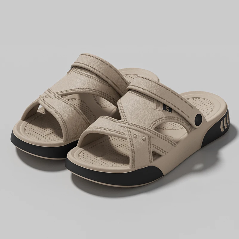Sommer-Herrenpantoffeln für Drinnen und Draußen, Strand-Freizeitschuhe, Weiche Slides, Flip-Flops aus EVA, Rutschfeste Herren- und Damen-Hausschuhe – Detail 10