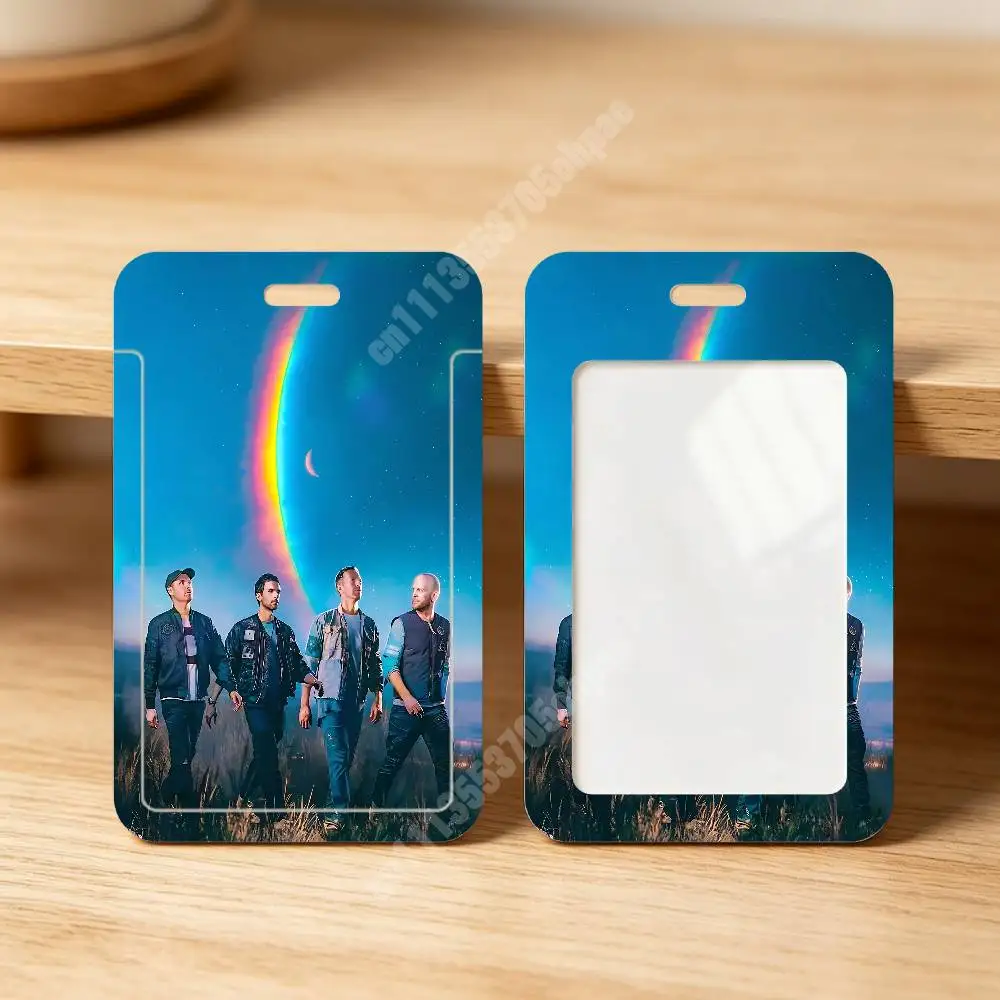 C-Coldplay Moon Music Of The Spheres Plastic Card Holder Worker ID Card Clear Transparent Employee Visitor Pass