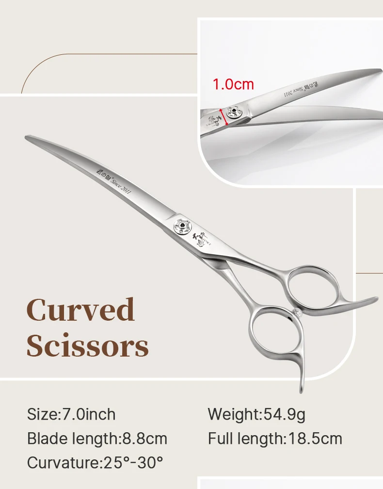 Fenice Slim Narrow Dog Grooming Scissors Set Straight/Curved/Thinner/Chunker Shears Schere Spezialisiert für KR- und JP Groomers – Detail 5