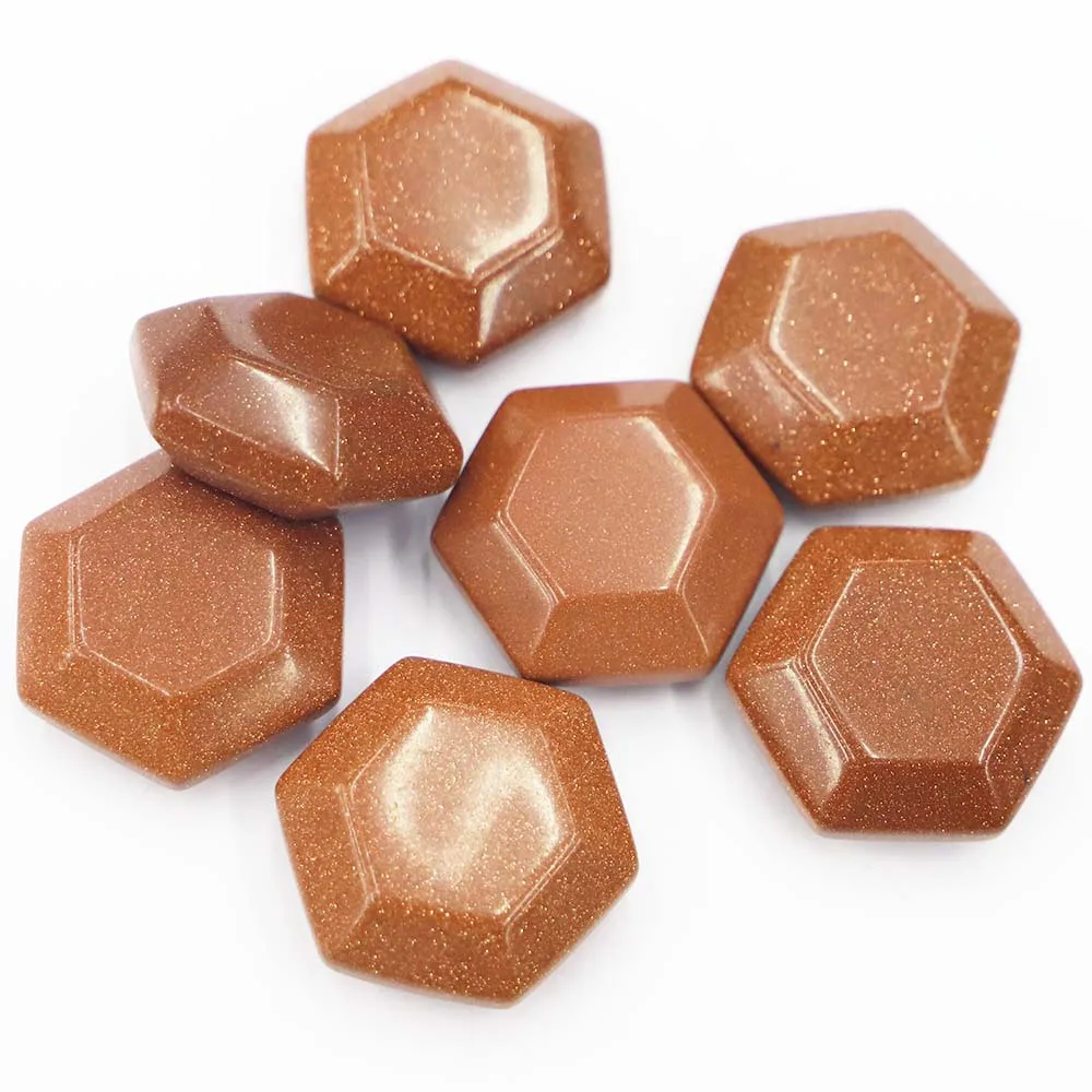 

Natural Gold Sand Hexawn Star Energy Stone Art Decoration Ornament Pendant Charms Fashion DIY Jewelry Accessories Wholesale 8Pcs