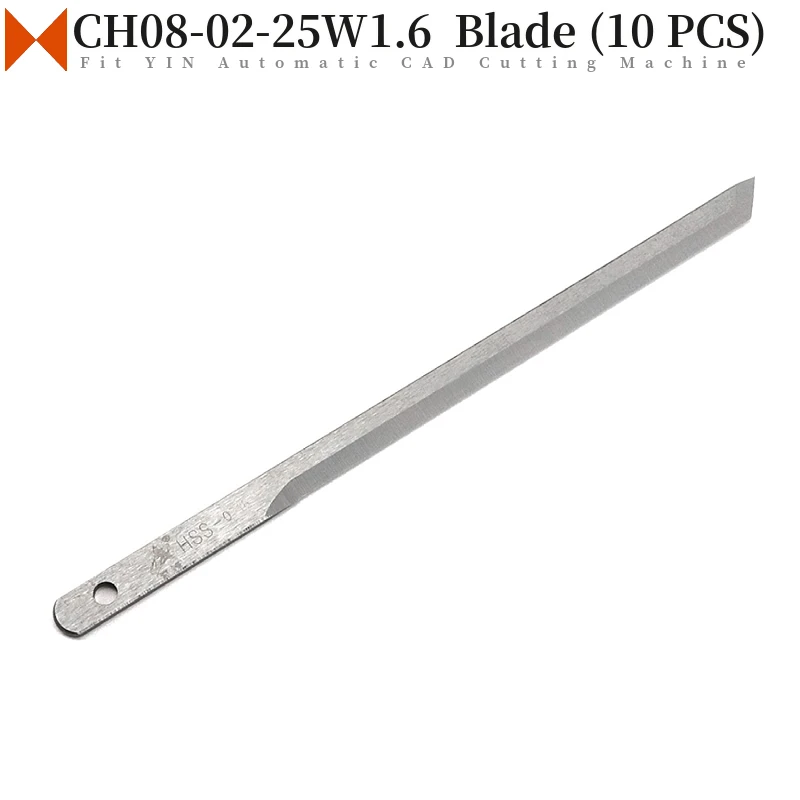 

10 Pieces CH08-02-25W1.6 Straight Blade For YIN Automatic CAD Cutting Machine 162mm* 8.0mm*1.6mm