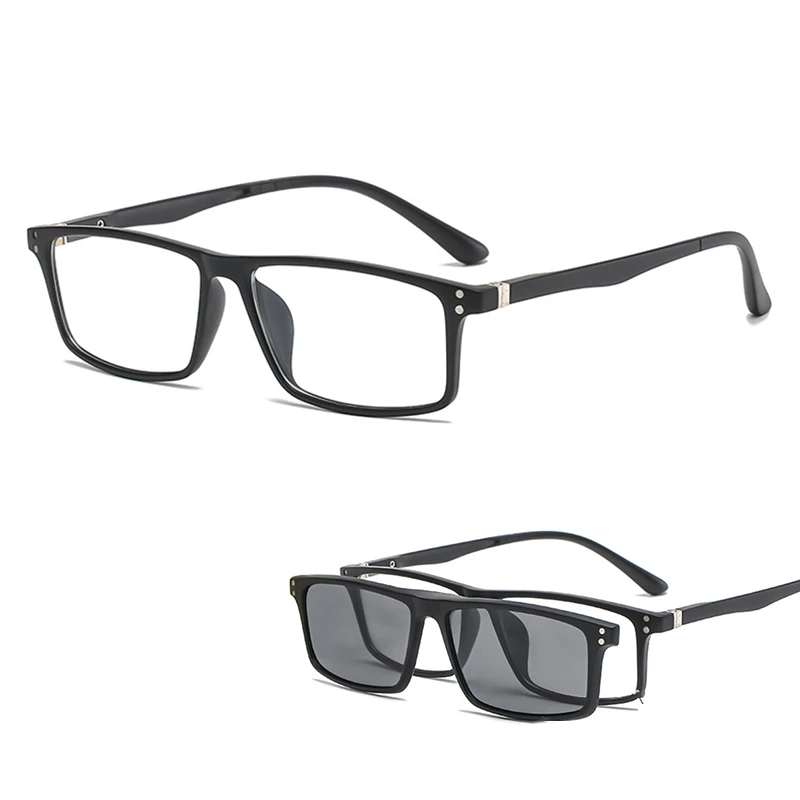 2289 Magnet Clip Square Myopia Glasses 0 -0.5 -1.0 -2.0 To -6.0 And Hyperopia Sun glasses +0.5 +1.0 +2.0 To +6
