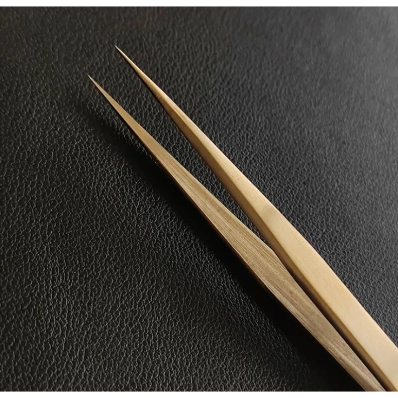 Non Magnetic Brass Tweezers Hand Polished Fine Point Watch Repair Tool For Watchmaker DIY Clock Craft Accessory