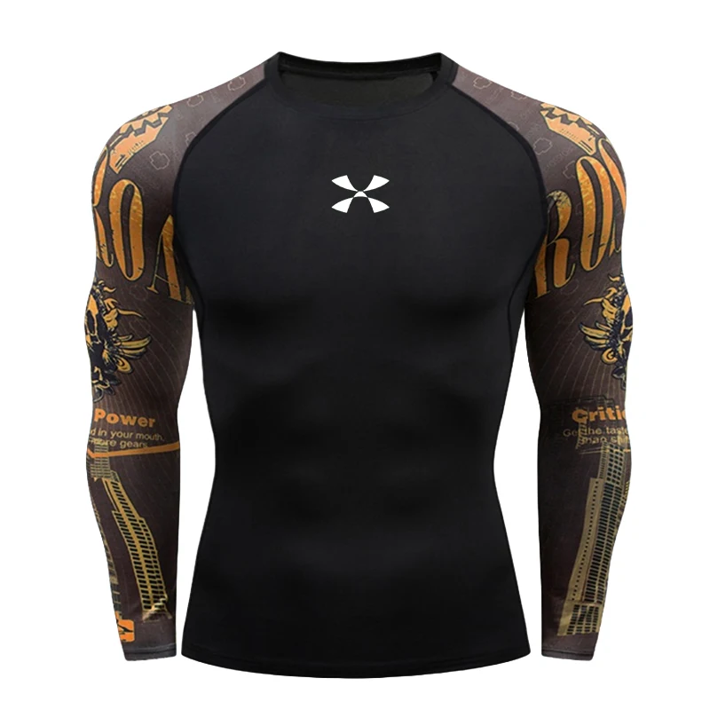 Compression T Shirt Men Long Sleeve Bodybuilding Sport Tees Casual Quick Dry Gym Fitness Workout Jogging Sport Tops Male Jersey