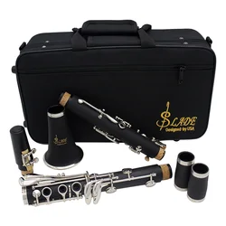 SLADE Bb Clarinet 17 Keys Bakelite Wooden Professional Woodwind Instrument Tenor Clarinet With Box Reed Musical Instrument Parts